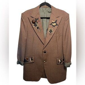 Handmade Blazer Patchwork Stars Western Boho